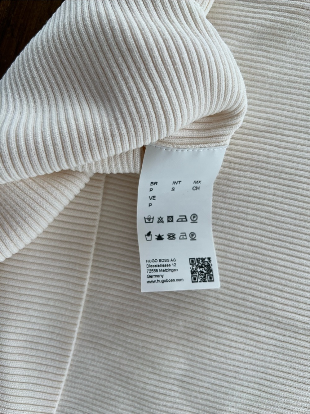 Boss Cream Ribbed Square-Neck Tunic - Picture 9 of 11